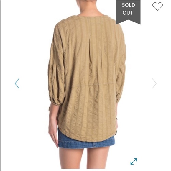 Free People We the Free Feel it Still button down balloon sleeve boho top, S - Picture 3 of 11